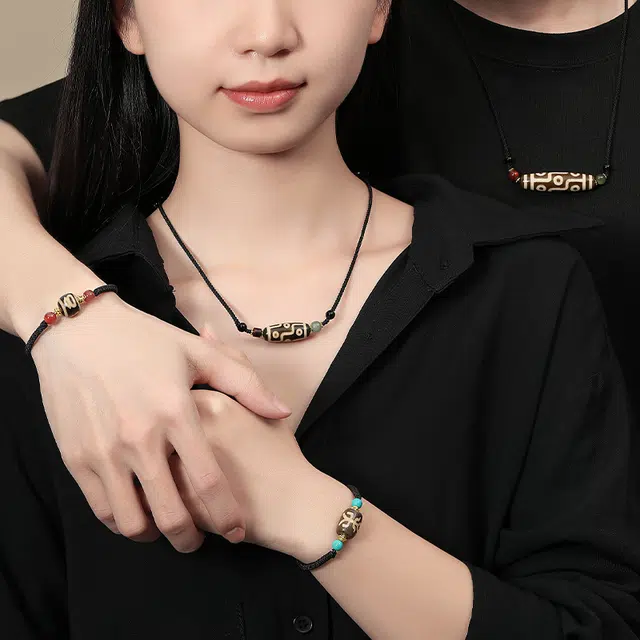 阿梵尼 西藏圣物 九眼天珠#好运 玛瑙 项链 男女同款情侣款