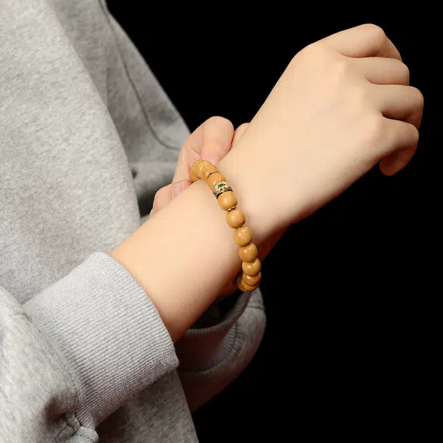 本木 新中式 高级轻奢复古民族风 老型桶珠魔瞳之眼文玩盘玩 转运珠盘玩招财纳福平安喜乐#好运 猴头核桃 手串 男女同款情侣款