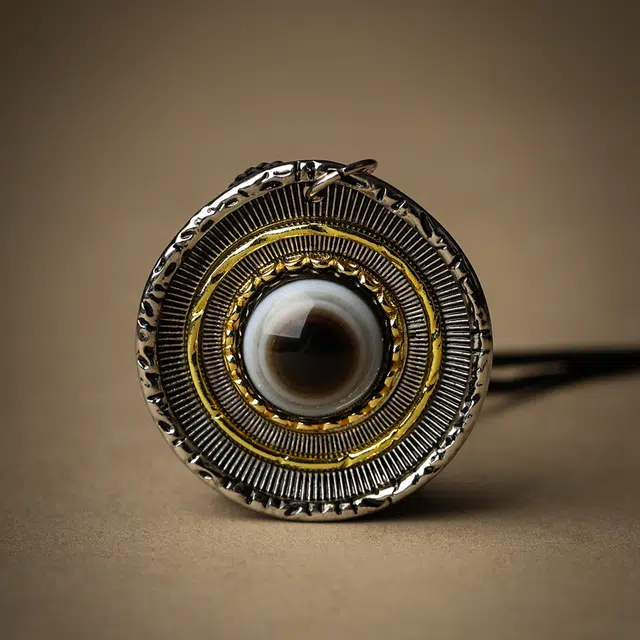 本木 西藏天眼天珠 国潮藏式民族风 招财转运守护平安 羊眼天眼 玛瑙 玉石吊坠 男女同款情侣款 玛瑙