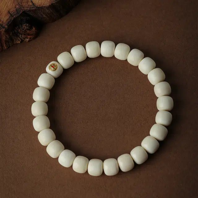 本木 精工归圆转招财纳福 温润如玉小众高级文玩盘玩绕指柔 白玉菩提 手串 男女同款情侣款