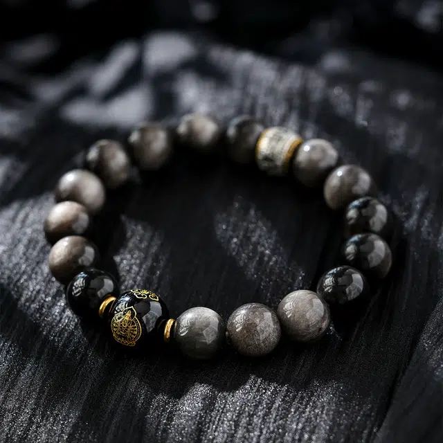 本木 【八大守护】国朝十二生肖守护#好运 招财进宝八方来财新中式百搭轻奢 黑曜石 手串 男女同款情侣款