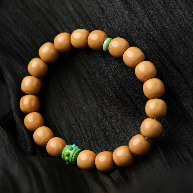 本木 【原皮 原籽 原色】新中式国朝设计款绕指柔文玩桶珠 好运 财源广进 招财纳福小众简约轻奢高级感 猴头核桃 手串 男女同款情侣款