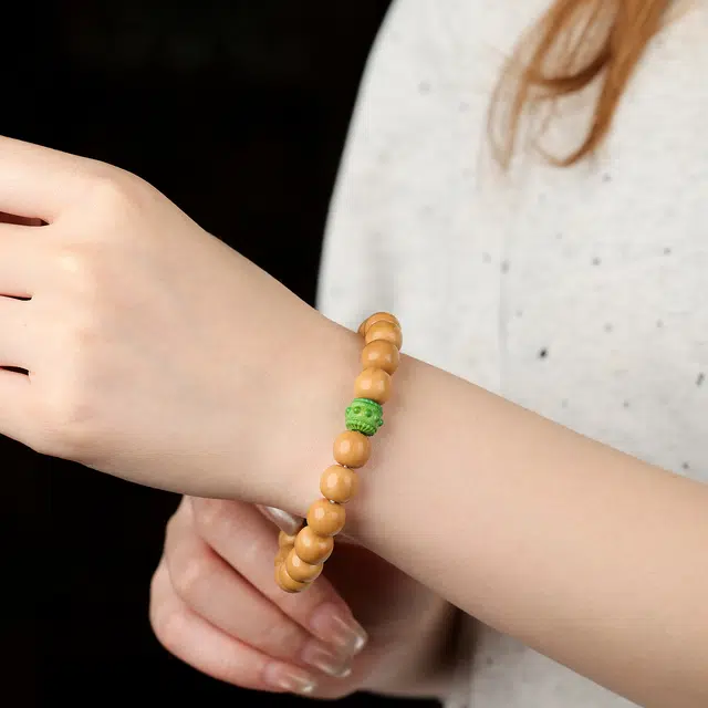 本木 【原皮 原籽 原色】新中式国朝设计款绕指柔文玩桶珠 好运 财源广进 招财纳福小众简约轻奢高级感 猴头核桃 手串 男女同款情侣款