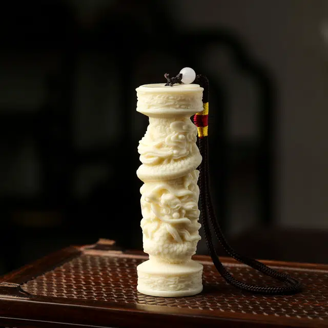 本木 国风国潮新中式 祥龙盘龙柱生肖龙 轻奢高级感 车载车挂 象牙果 文玩手把件 男女同款情侣款