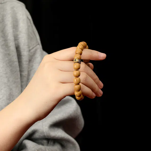 本木 新中式 高级轻奢复古民族风 老型桶珠魔瞳之眼文玩盘玩 转运珠盘玩招财纳福平安喜乐#好运 猴头核桃 手串 男女同款情侣款