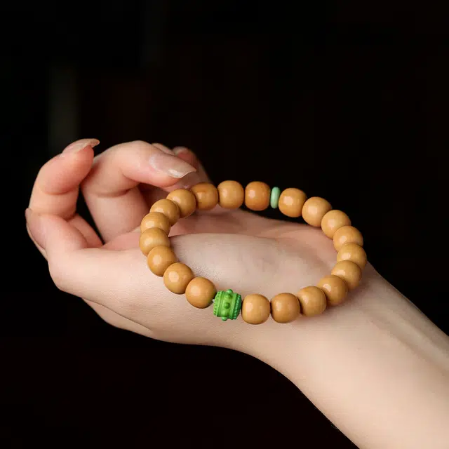 本木 【原皮 原籽 原色】新中式国朝设计款绕指柔文玩桶珠 好运 财源广进 招财纳福小众简约轻奢高级感 猴头核桃 手串 男女同款情侣款