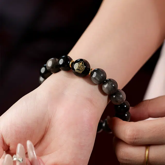 本木 【八大守护】国朝十二生肖守护#好运 招财进宝八方来财新中式百搭轻奢 黑曜石 手串 男女同款情侣款