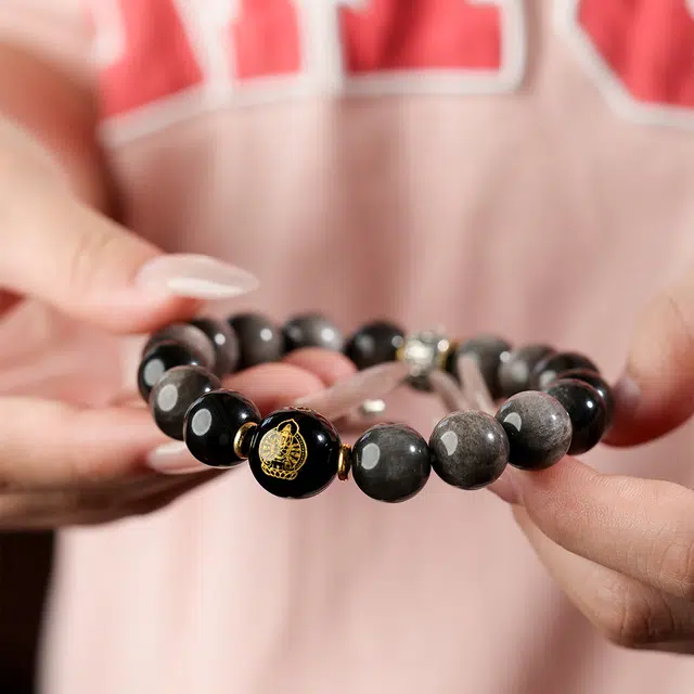 本木 【八大守护】国朝十二生肖守护#好运 招财进宝八方来财新中式百搭轻奢 黑曜石 手串 男女同款情侣款