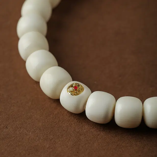 本木 精工归圆转招财纳福 温润如玉小众高级文玩盘玩绕指柔 白玉菩提 手串 男女同款情侣款