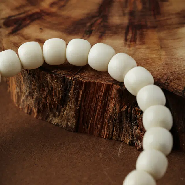 本木 精工归圆转招财纳福 温润如玉小众高级文玩盘玩绕指柔 白玉菩提 手串 男女同款情侣款