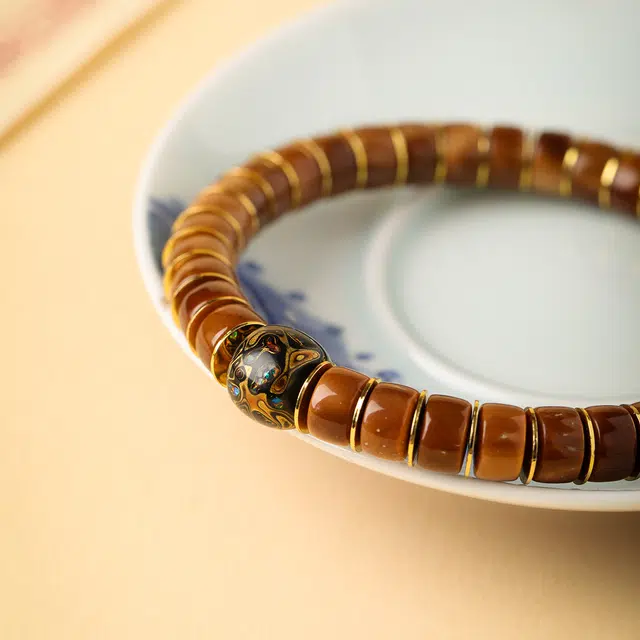 本木 国潮新中式 小众高级轻奢大漆设计 归圆不怕水汗 文玩盘玩 库克 手串 男女同款情侣款