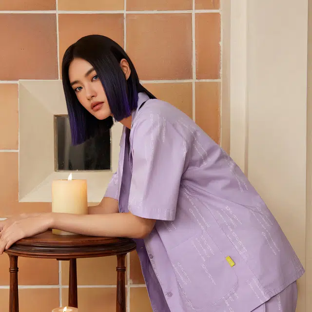 螃蟹秘密 宅美美系列 简约百搭清凉短袖纯棉舒适短裤睡衣套装 女款