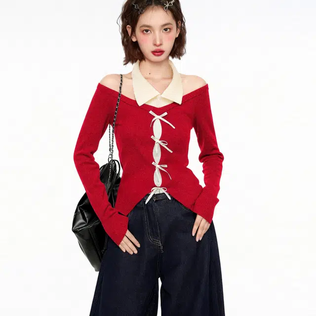 柏黛妃 潮流时尚百搭长袖针织衫 女款