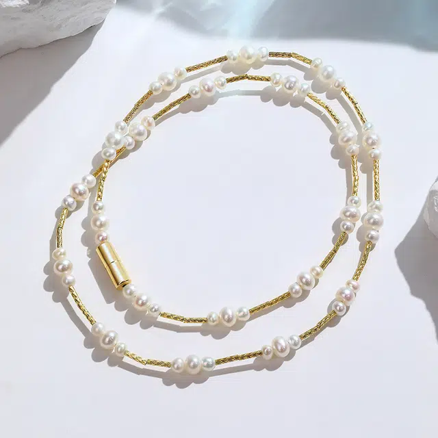 奢珠 项链小米珠时尚 淡水珍珠 项链 女款