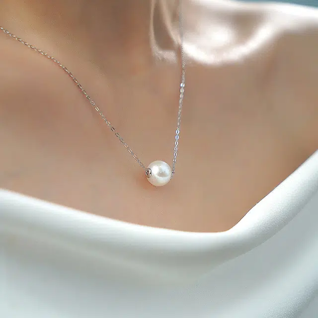 奢珠 白色路路通小众设计感 淡水珍珠 项链 女款