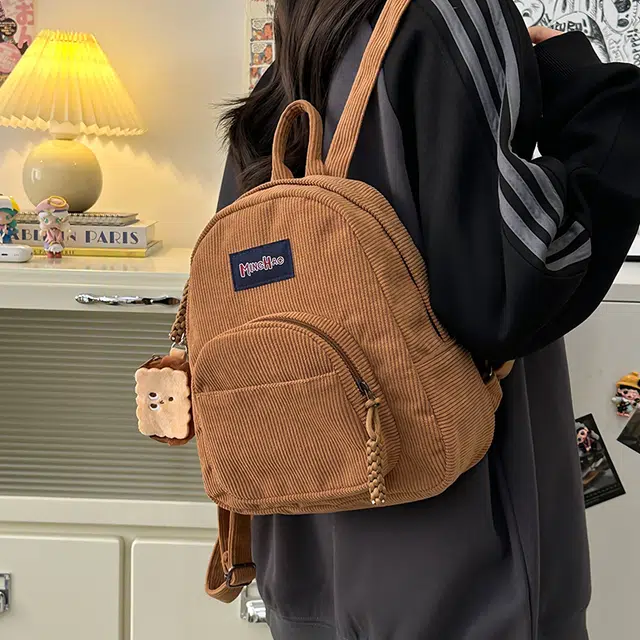 笛贝嘉 日系复古休闲通勤百搭 尼龙 双肩包 常规 女款 多色