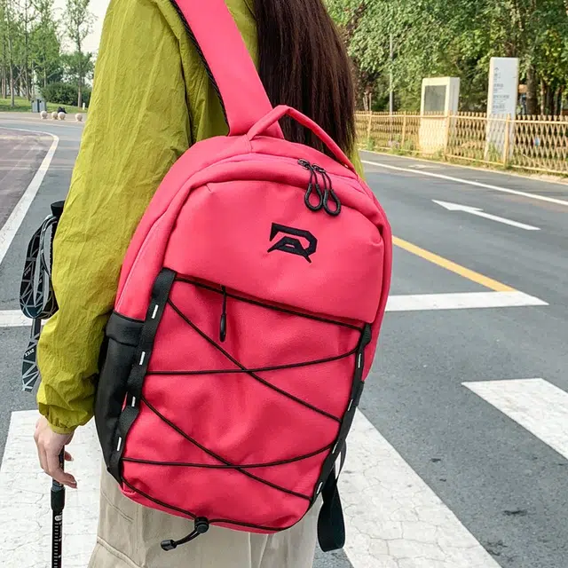 笛贝嘉 潮牌简约休闲大容量旅行背包学生书包拼色 牛津布 双肩包 常规 男女同款情侣款 多色