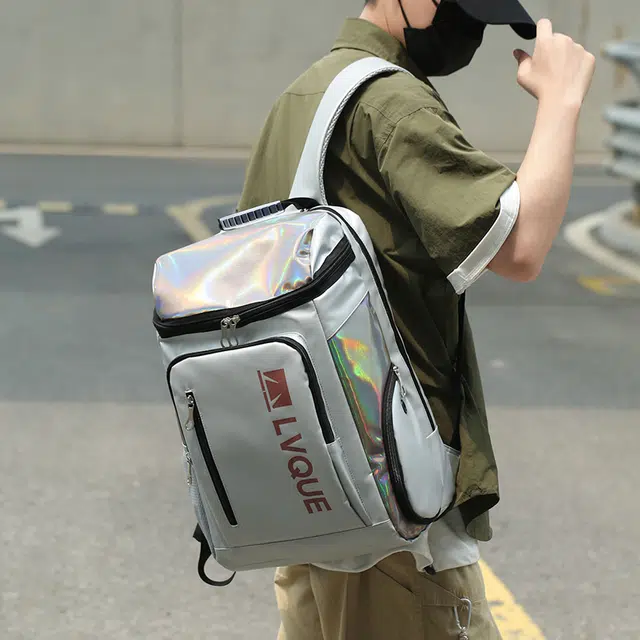 笛贝嘉 休闲运动健身字母背包羽毛球包轻便百搭旅行 牛津布 双肩包 常规 男女同款情侣款 多色