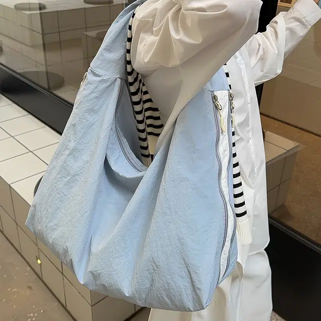 笛贝嘉 日系简约休闲纯色腋下包百搭轻便 尼龙 手提单肩包 常规 女款 多色