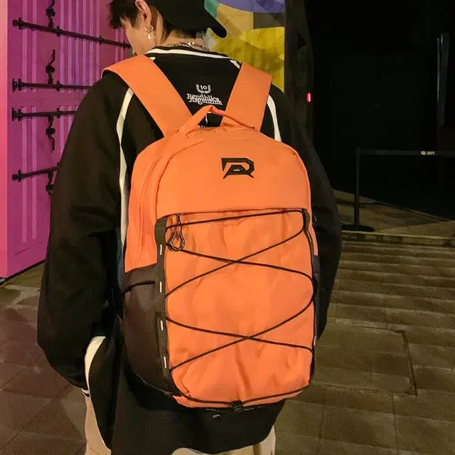 笛贝嘉 潮牌简约休闲大容量旅行背包学生书包拼色 牛津布 双肩包 常规 男女同款情侣款 多色