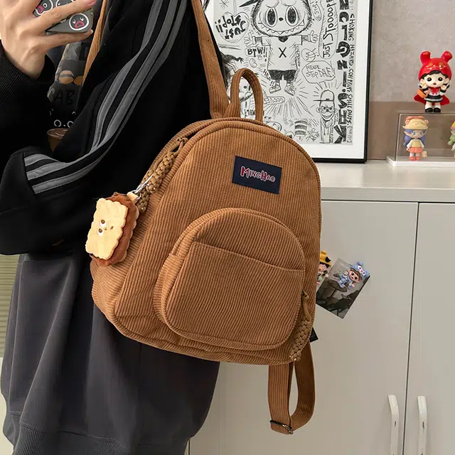 笛贝嘉 日系复古休闲通勤百搭 尼龙 双肩包 常规 女款 多色