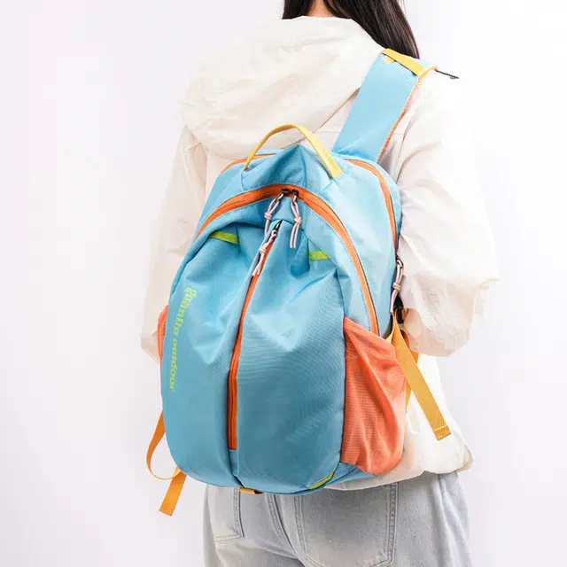 笛贝嘉 旅行撞色设计感通勤百搭 牛津布 双肩包 常规 男女同款情侣款 多色