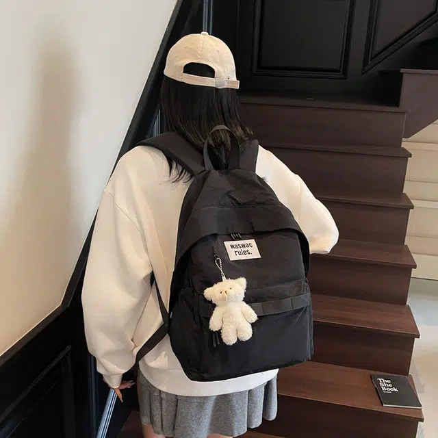 笛贝嘉 复古简约轻便防水上课通勤 布 双肩包 男女同款情侣款 多色