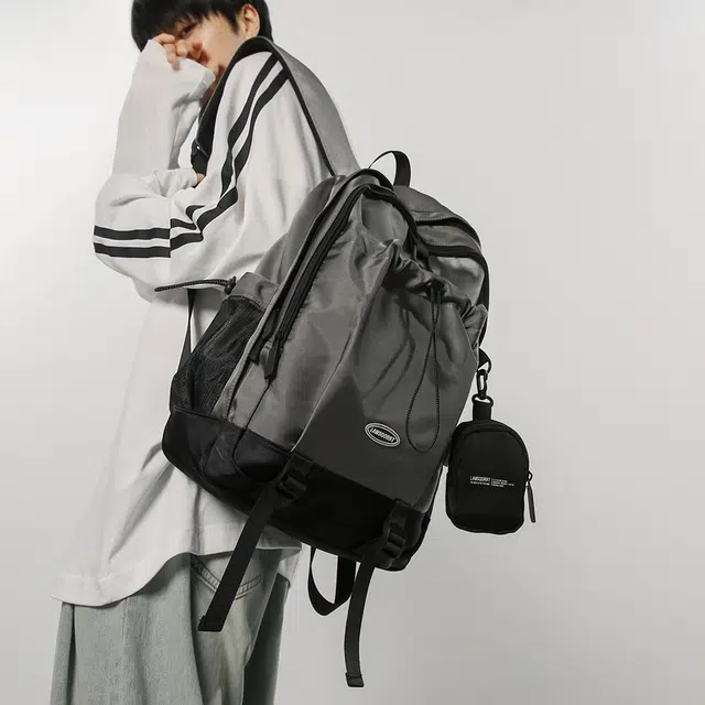 笛贝嘉 日系潮牌简约休闲 尼龙 双肩包 男女同款情侣款 多色