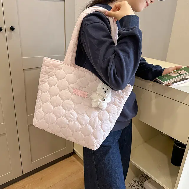 笛贝嘉 托特包学生上课包时尚轻便可爱 涤纶 单肩包 常规 女款 多色