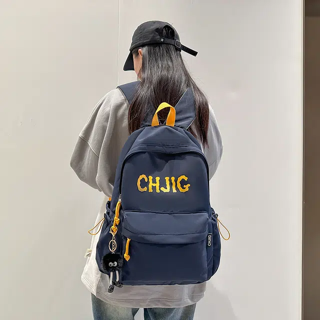 笛贝嘉 字母休闲时尚小众通勤 尼龙 双肩包 男女同款情侣款 多色