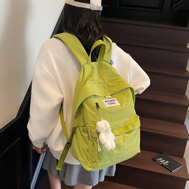 笛贝嘉 复古简约轻便防水上课通勤 布 双肩包 男女同款情侣款 多色