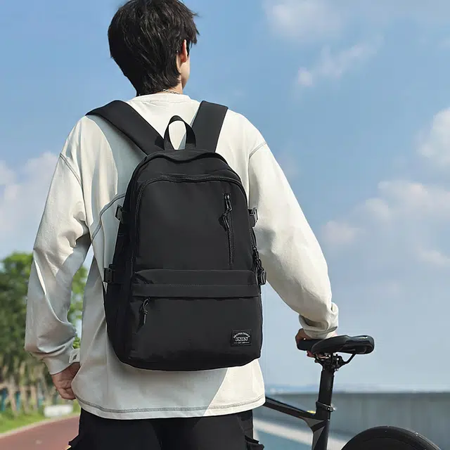 笛贝嘉 韩版潮牌简约学生百搭 尼龙 书包背包双肩包 男女同款情侣款 多色