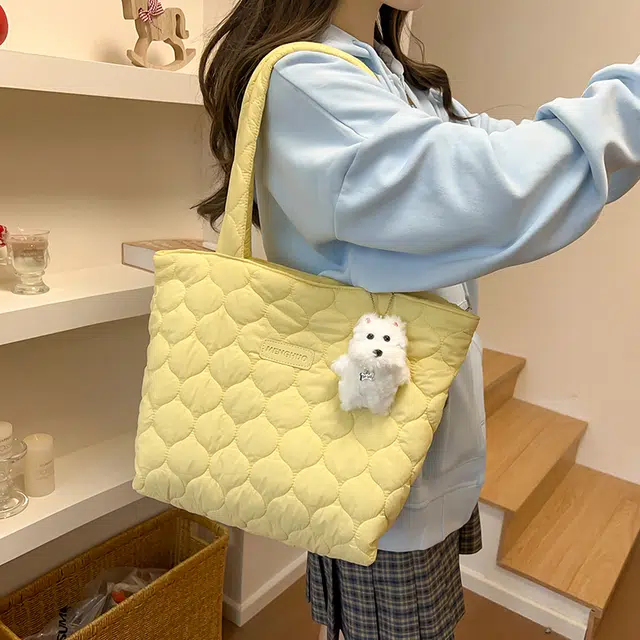 笛贝嘉 托特包学生上课包时尚轻便可爱 涤纶 单肩包 常规 女款 多色