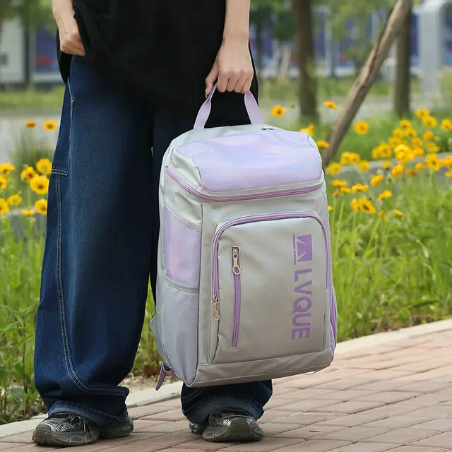 笛贝嘉 休闲运动健身字母背包羽毛球包轻便百搭旅行 牛津布 双肩包 常规 男女同款情侣款 多色