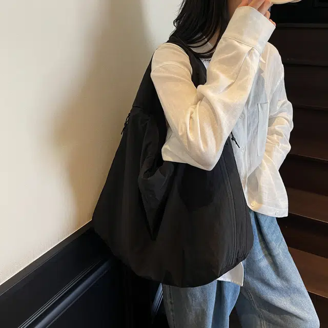笛贝嘉 松弛感大容量时尚潮百搭购物袋通勤 布 单肩包 常规 女款 多色