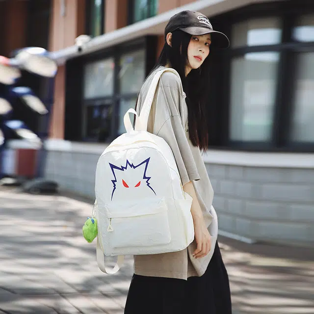 笛贝嘉 恶魔小怪兽卡通日系百搭通勤 尼龙 双肩包 常规 男女同款情侣款 多色