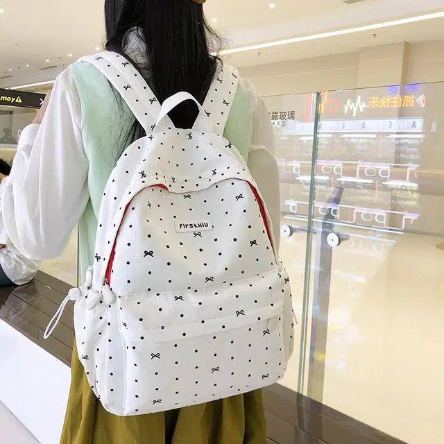 笛贝嘉 时尚潮流蝴蝶结 尼龙 双肩包 女款 多色