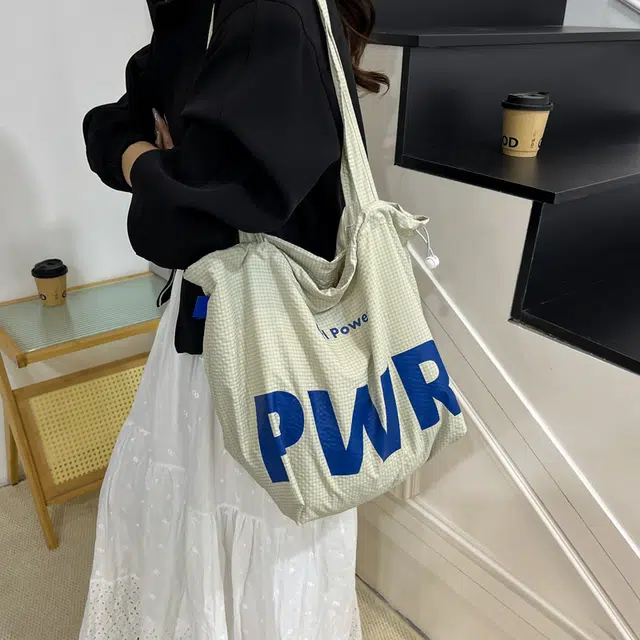 笛贝嘉 抽绳日系通勤百搭字母 尼龙 托特包单肩包 常规 女款 多色