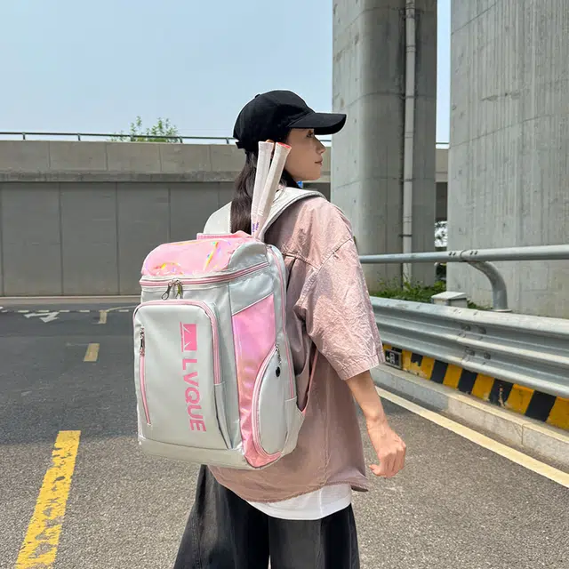 笛贝嘉 休闲运动健身字母背包羽毛球包轻便百搭旅行 牛津布 双肩包 常规 男女同款情侣款 多色