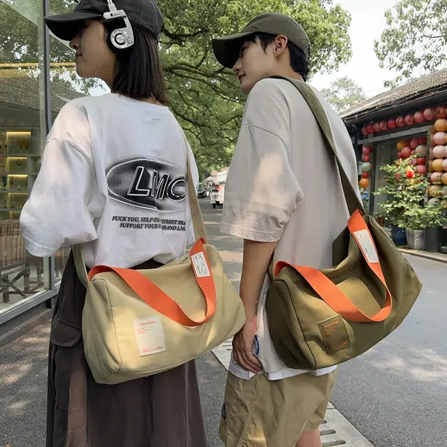 笛贝嘉 休闲运动百搭 帆布 帆布包单肩斜挎包
