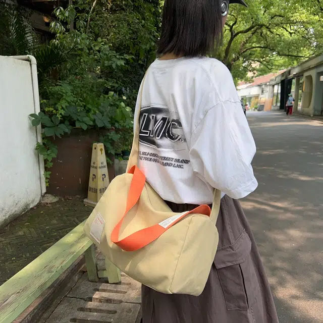 笛贝嘉 休闲运动百搭 帆布 帆布包单肩斜挎包