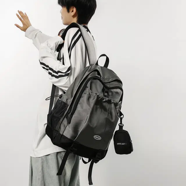 笛贝嘉 日系潮牌简约休闲 尼龙 双肩包 男女同款情侣款 多色