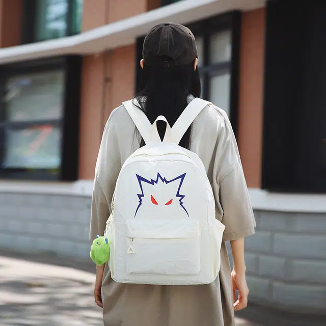 笛贝嘉 恶魔小怪兽卡通日系百搭通勤 尼龙 双肩包 常规 男女同款情侣款 多色