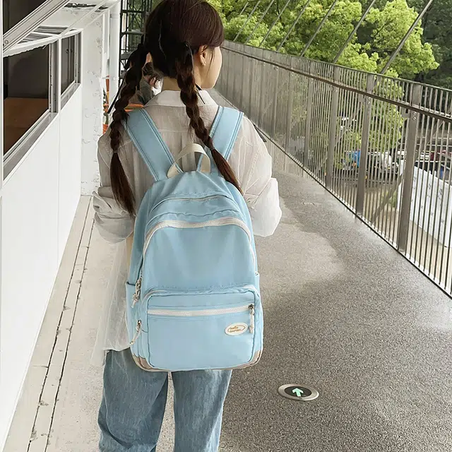 笛贝嘉 韩版简约大容量轻便 尼龙 双肩包 常规 男女同款情侣款 多色