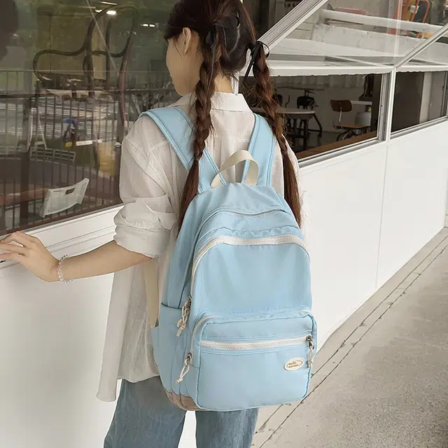 笛贝嘉 韩版简约大容量轻便 尼龙 双肩包 常规 男女同款情侣款 多色