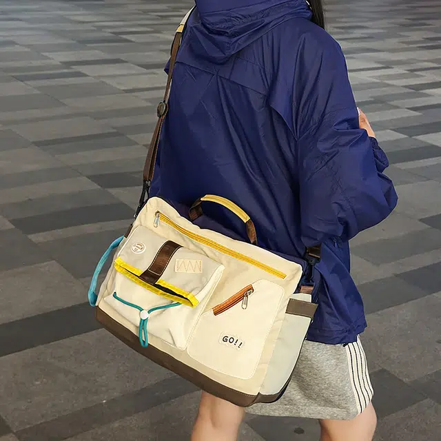 笛贝嘉 山系多功能旅游出行拼色 尼龙 单肩斜挎包 男女同款情侣款 多色