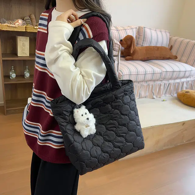 笛贝嘉 托特包学生上课包时尚轻便可爱 涤纶 单肩包 常规 女款 多色