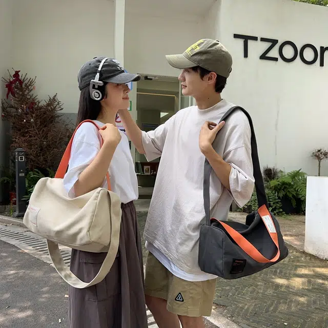 笛贝嘉 休闲运动百搭 帆布 帆布包单肩斜挎包