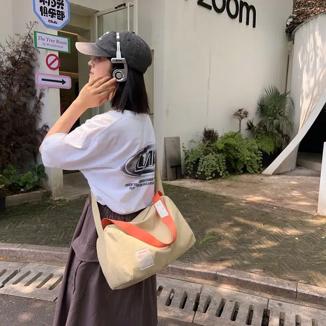 笛贝嘉 休闲运动百搭 帆布 帆布包单肩斜挎包