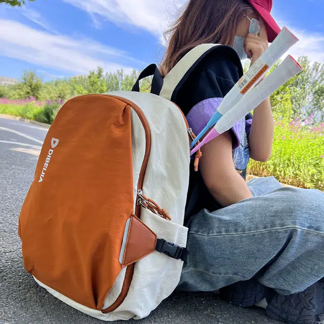 笛贝嘉 潮牌拼色通勤背包旅行运动多用电脑包 尼龙 双肩包 常规 男女同款情侣款 多色